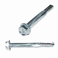 #12-24 X 1-1/4" Hex Washer Head, Self-Drilling Screw, #4.5 Point, Zinc